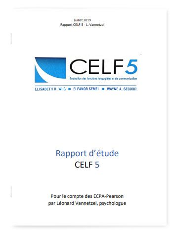 Rapport d'étude sur la CELF 5