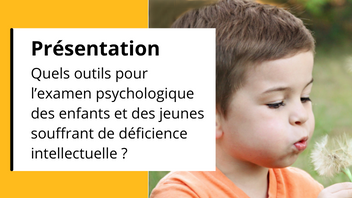 Présentation - Quels outils pour l’examen psychologique des enfants et des jeunes souffrant de déficience intellectuelle ?